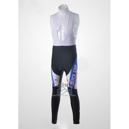 Quick Step Floor Ropa Ciclismo Culotte Largo 2011 Mangas Largas Blanco y Azur